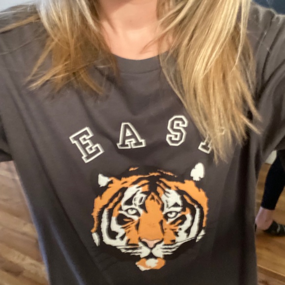 Nwt Wildfox charcoal gray “Easy Tiger” Graphic Tee size medium - Picture 6 of 15